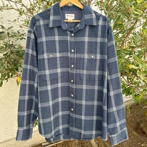 Vintage 1990s Windridge Plaid Shirt Jacket Blue White Men’s XL 26x29